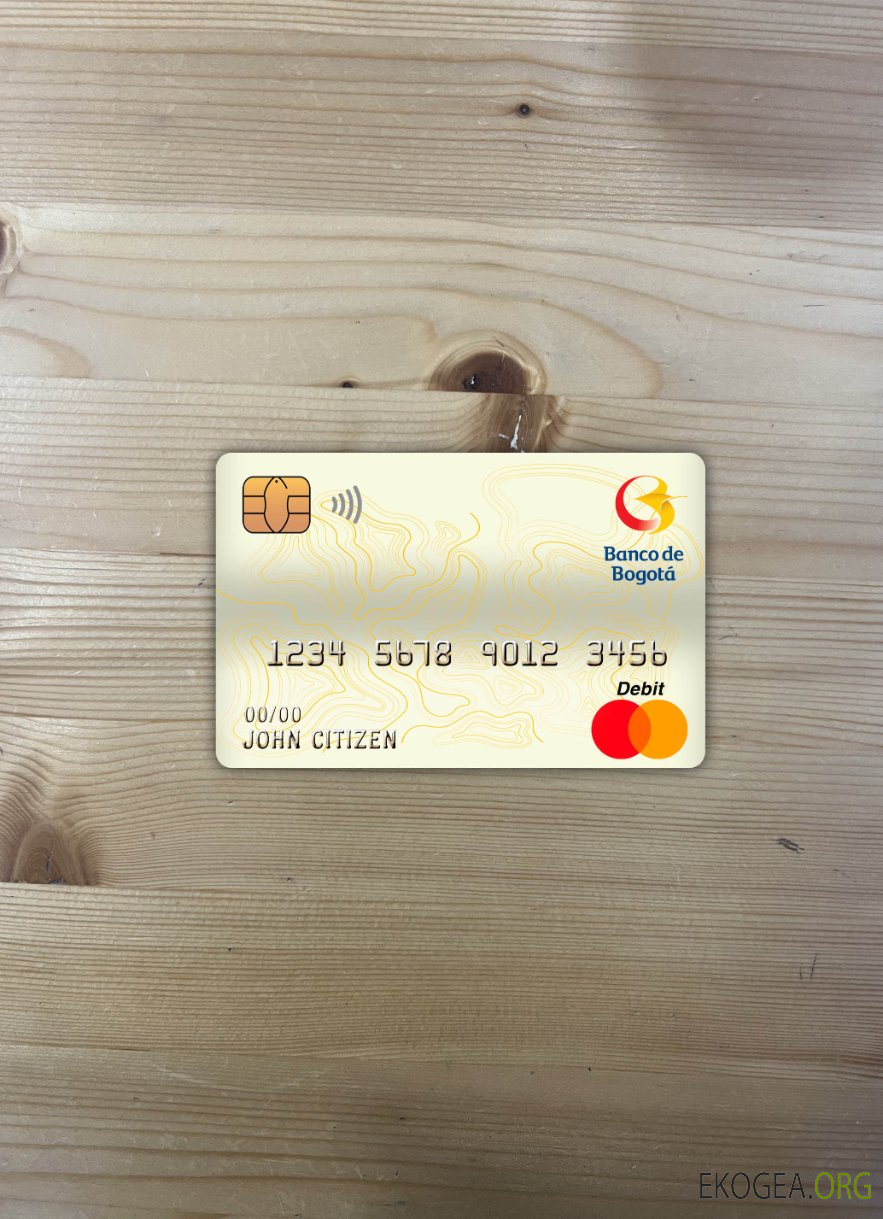 Colombie Banque Banco de Bogotá carte de débit principale photolook , avant